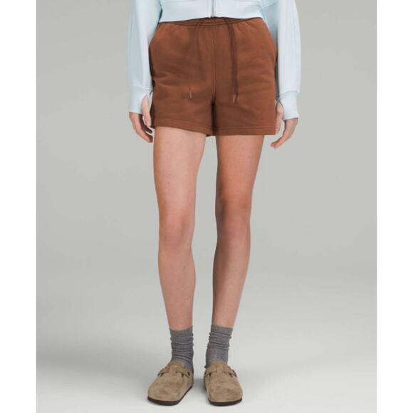 lululemon athletica Pants - Lululemon Shorts Womens 4 Loungeful High Rise Short 4 Brown Comfy Cozy Fleece